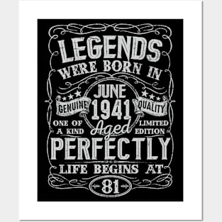 81st Birthday Vintage Legend Were Bon in June 1941 81 Years Posters and Art
